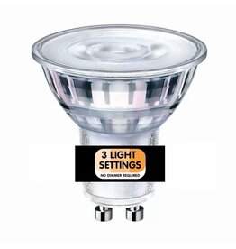 ETH Sceneswitch + Memory GU10 led 5w/50w 2700k/2500k/2200k 3 standen 50w-25w-10w 500Lm Cri80 230v