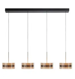 Hanglamp Enzo Brons 4x 18W 2700K Balk Dimbaar