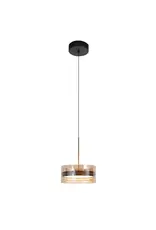 Hanglamp Enzo Zwart / Brons / Bruin 1xLED 18w