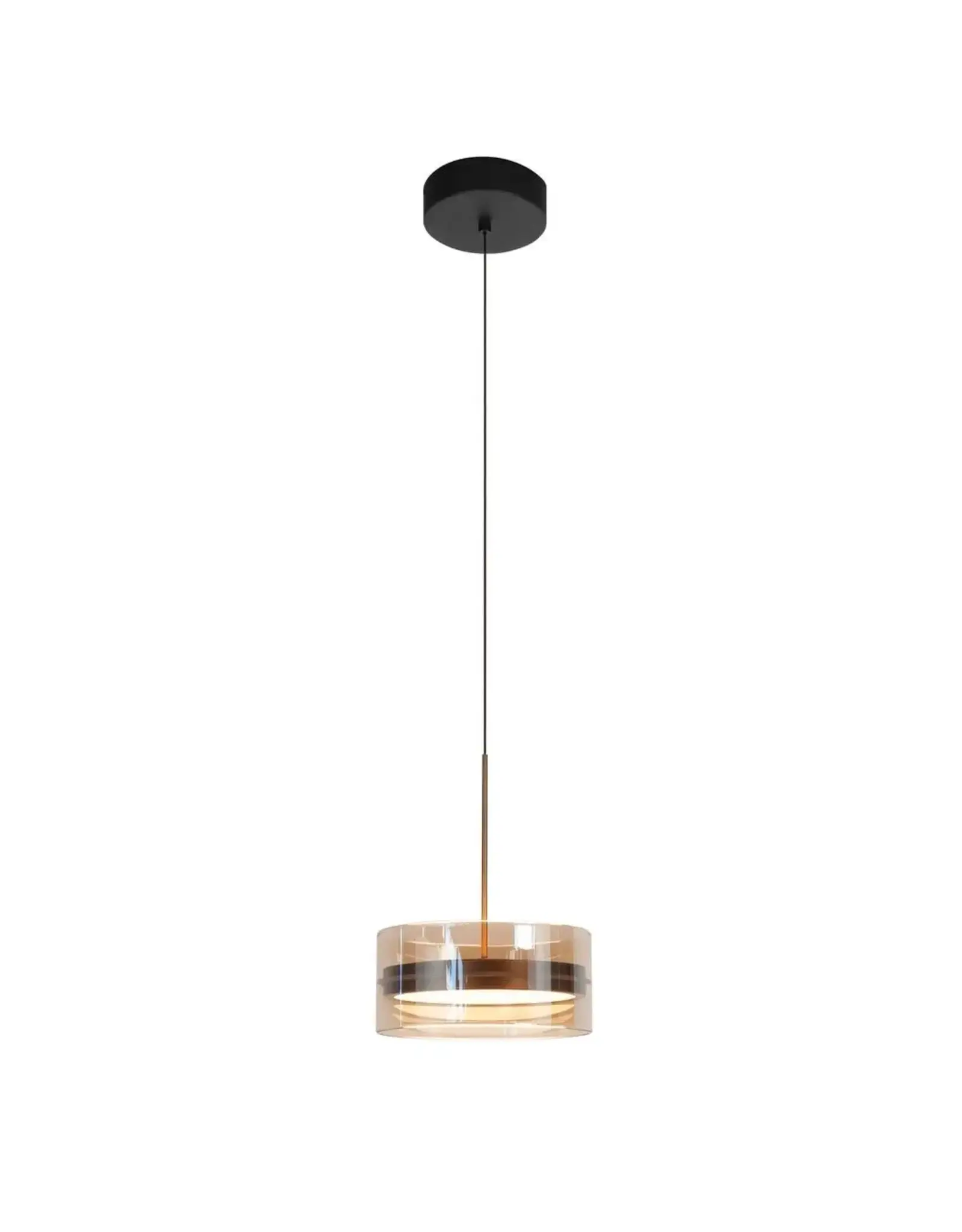 Hanglamp Enzo Zwart / Brons / Bruin 1xLED 18w