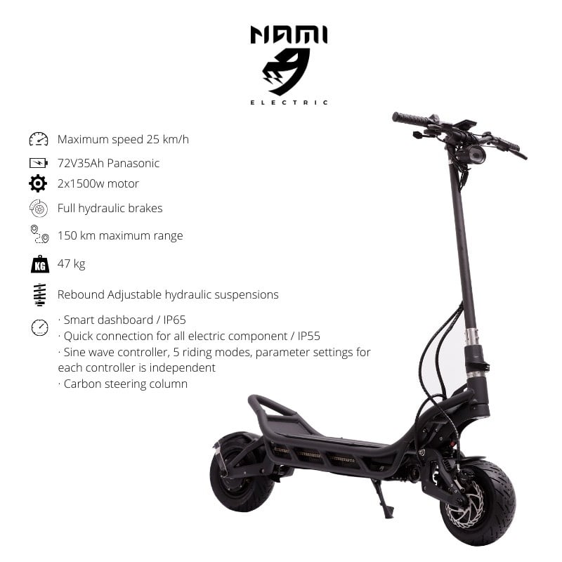 Electric scooter Nami Burn-e 3 MAX 72V 40Ah - My Mobelity