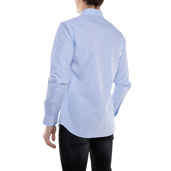 Chemise bleue lignée