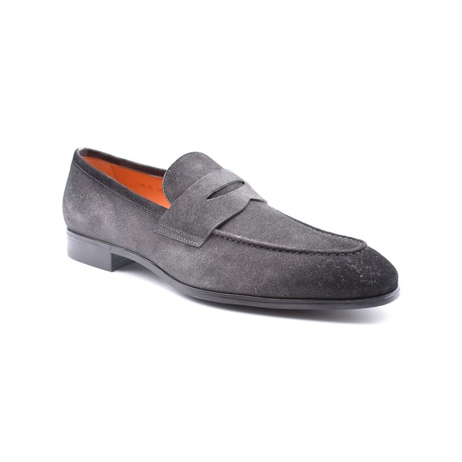 Mocassin en daim gris