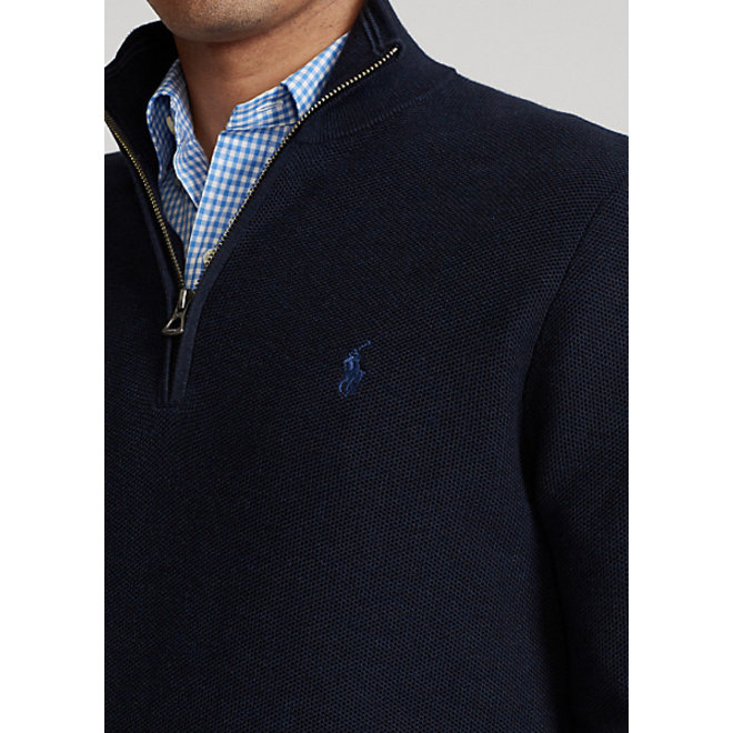 Half-Zip Piqué - Navy