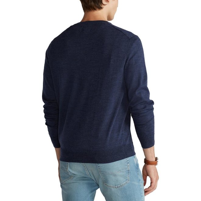 Col rond Mérinos Lavable - Slim - Navy