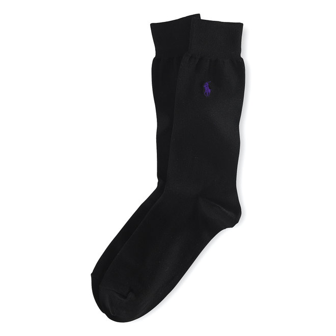 Chaussettes de pantalon en tricot plat Pony noires