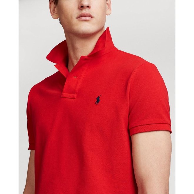 Polo Slim Fit Mesh personnalisé - Rouge