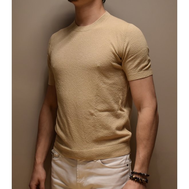 T-shirt Col Rond - Beige