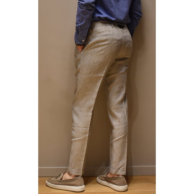 Pantalon en lin - 1 pince - Gris Clair