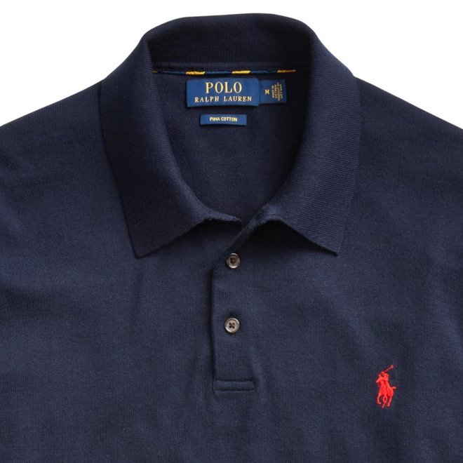 Polo Manches Longues - Bleu Navy