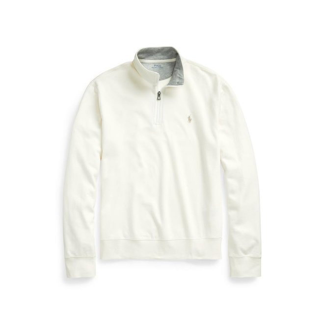 Pull Half - Zip en Jersey - Blanc Crème
