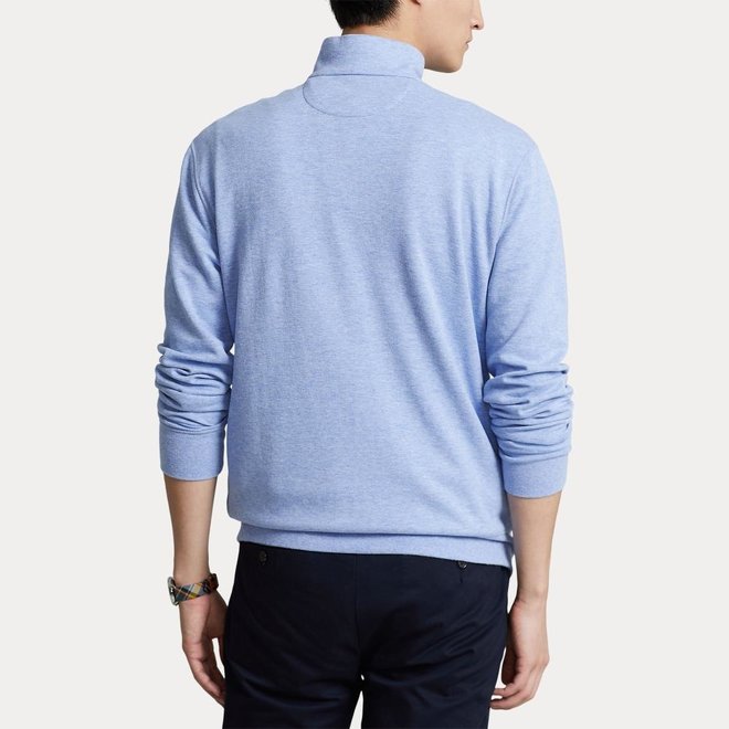 Pull Half - Zip en Jersey - Bleu Clair