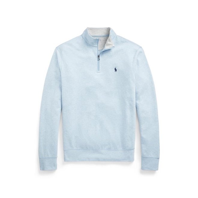 Pull Half - Zip en Jersey - Bleu Clair