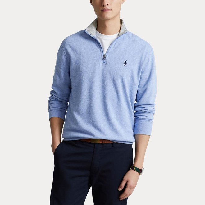 Pull Half - Zip en Jersey - Bleu Clair