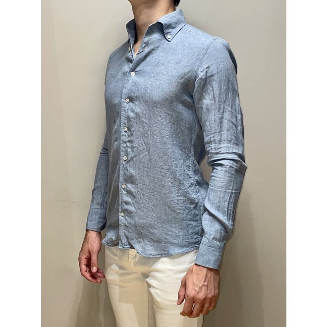 Chemise Slim Fit Luxury en Lin - Bleu