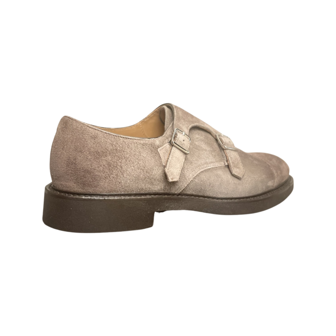 Chaussures double boucle en daim - Gris