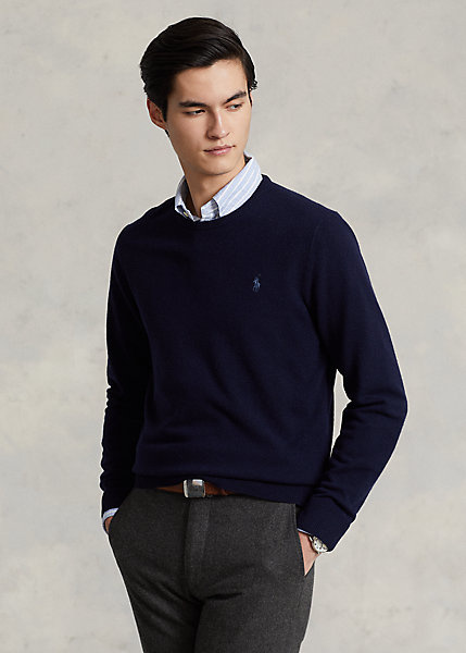 Pull Col rond 100% Laine Bleu Navy Ralph Lauren PAVILLON