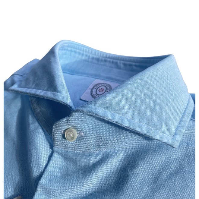 Chemise Col Italien Pastel - Bleu Turquoise