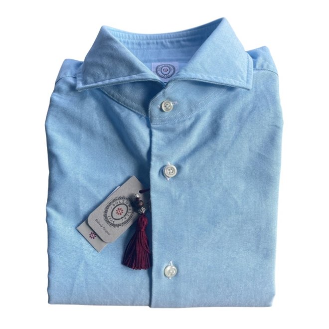 Chemise Col Italien Pastel - Bleu Turquoise