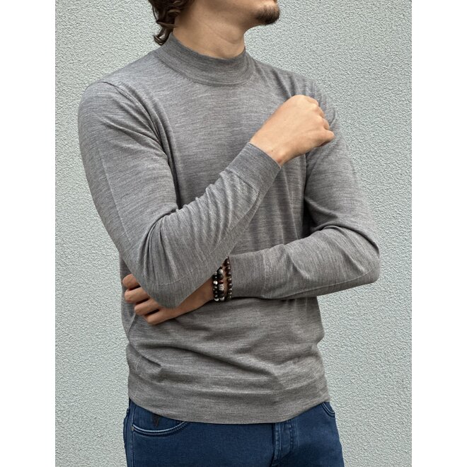 Sweater - Mockneck 140's wool beige