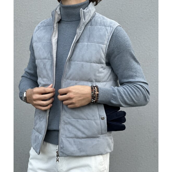 Veste sans manches réversible en daim fabric Zegna -  Azzuro - Eleventy