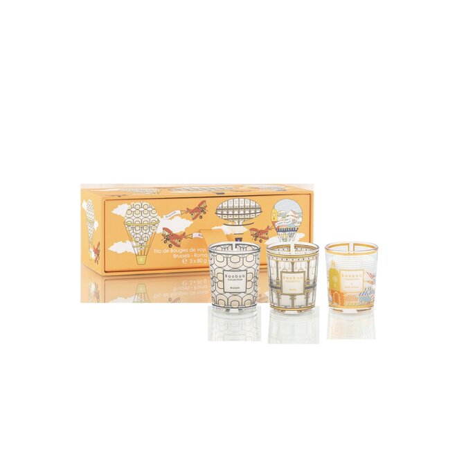 Trio Travel Candles My First Baobab Brussels-Roma-Saint-Tropez - Baobab Collection
