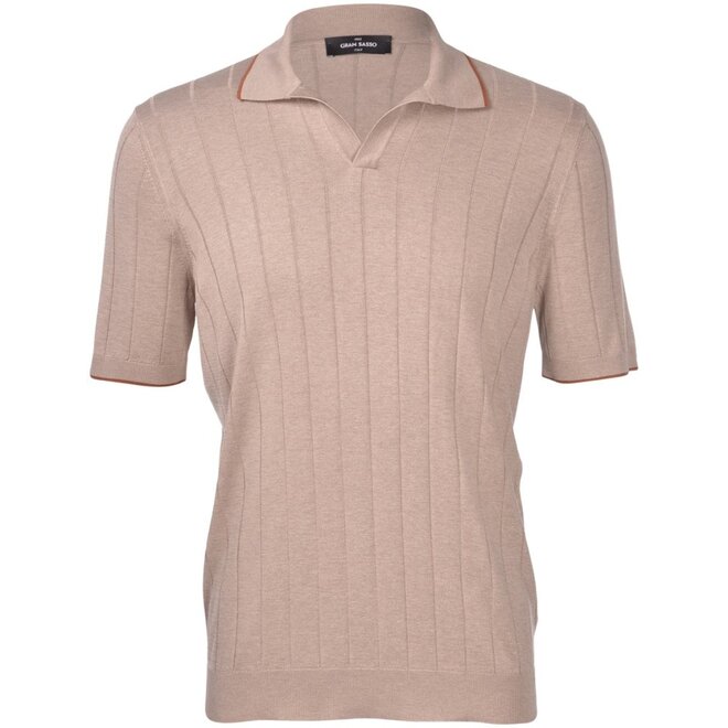 Polo greige en Fresh Cotton Gran Sasso