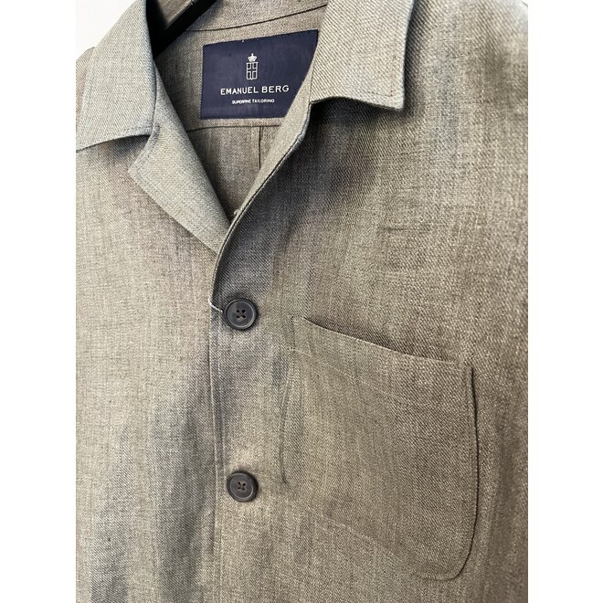 Over-Shirt en lin vert Emanuel Berg