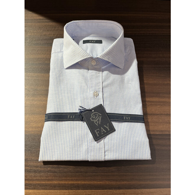 Chemise bleue lignée en coton  FAY