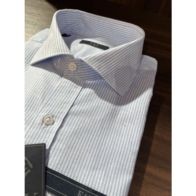 Chemise bleue lignée en coton  FAY