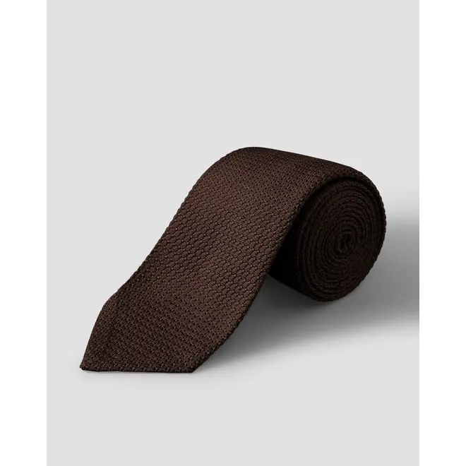 Cravate Marron en soie grenadine unie