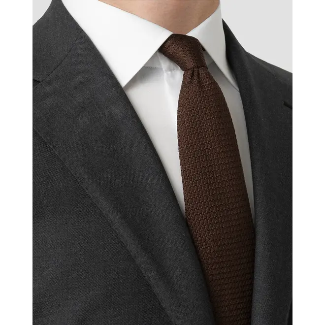 Cravate Marron en soie grenadine unie