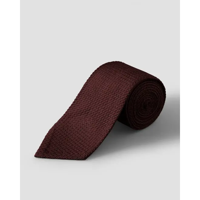 Cravate bordeaux en soie grenadine unie