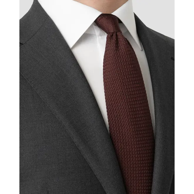 Cravate bordeaux en soie grenadine unie