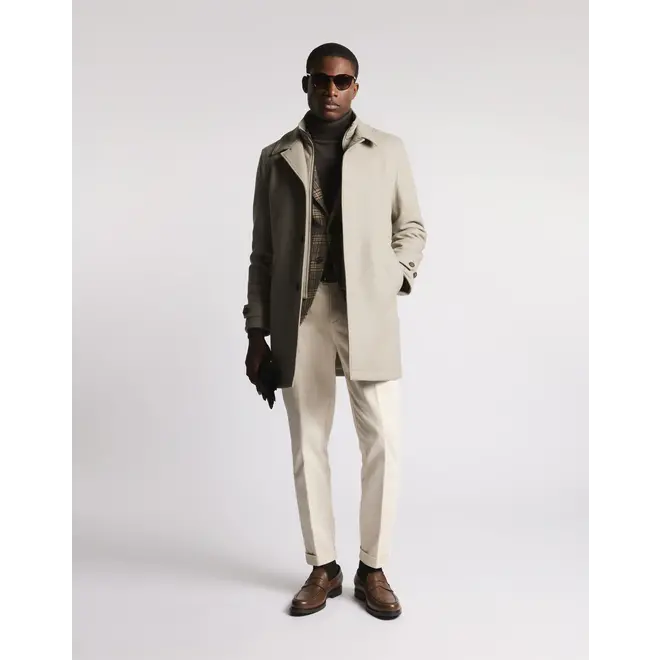 Morning Coat en Flanelle de Laine beige FAY