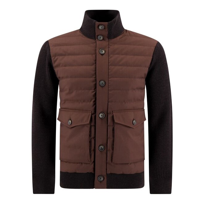 Veste en Ribbeb Merino Wool Brown HERNO