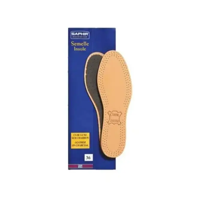 Semelle Cuir Luxe Mouton / Charbon Saphir