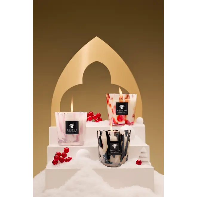 TRIO CANDLES PEARLS MAX08 BLACK-CORAL-WHITE