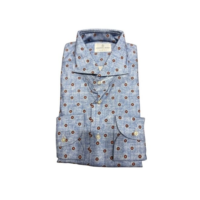 Chemise bleue à motifs - 100% Coton - Emanuel Berg