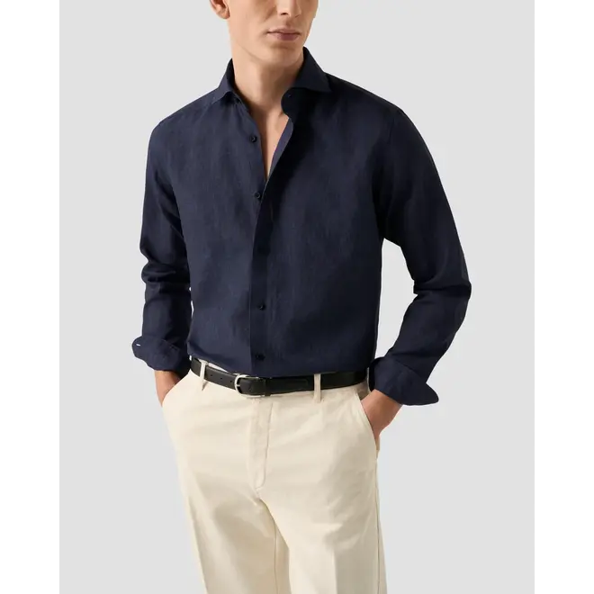 Chemise en lin Bleu foncée