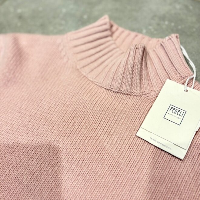 Pull Col montant Rose FEDELI