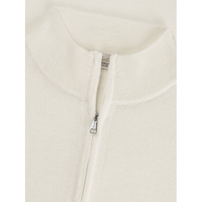 Gilet Zip Extrafine Ivory Aurélien