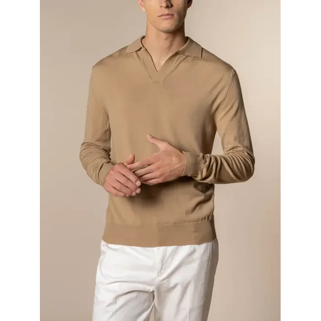 Polo manches longues beige Aurélien