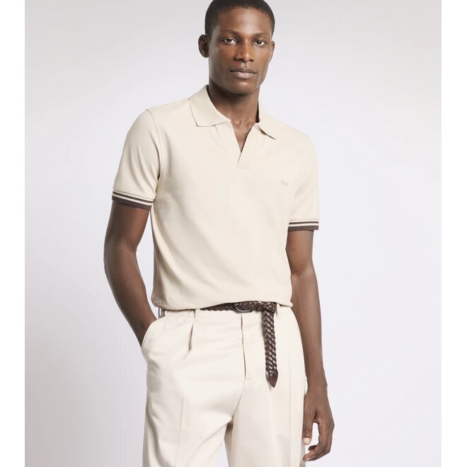 Polo piqué Stretch sans bt Beige FAY