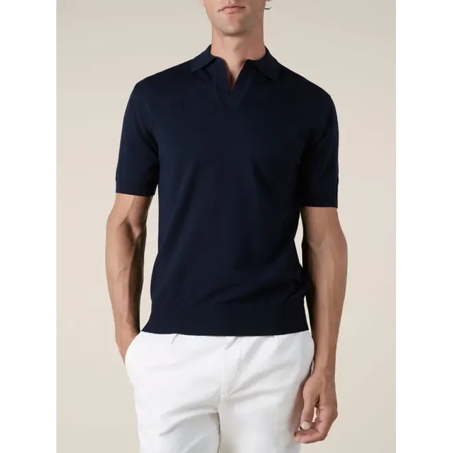 Polo sans boutons Navy Aurélien.