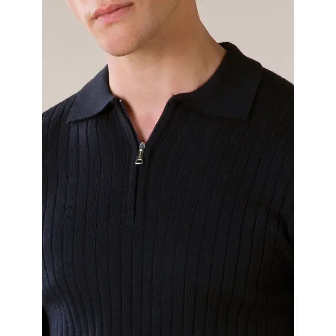 Polo Half Zip Navy Aurélien.