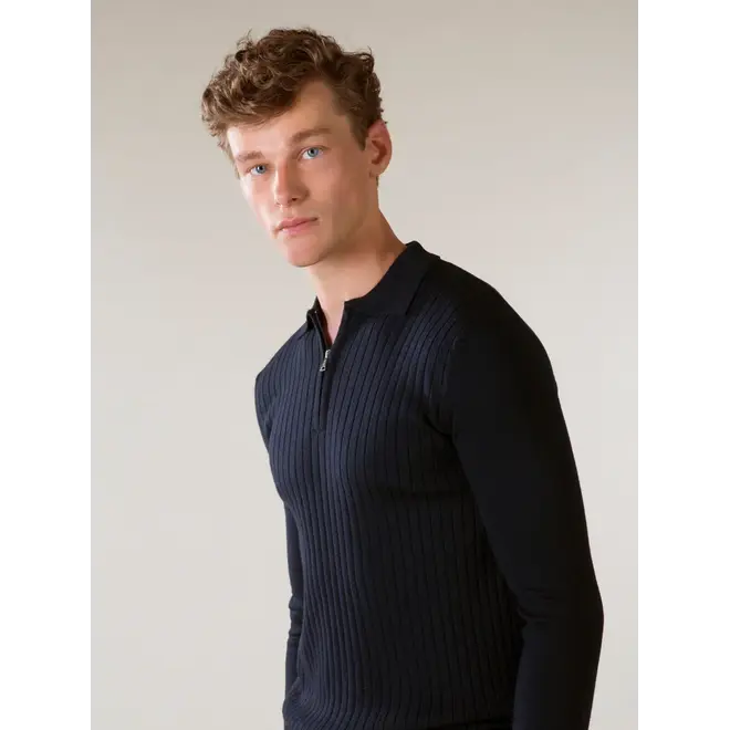 Polo Half Zip Navy Aurélien.