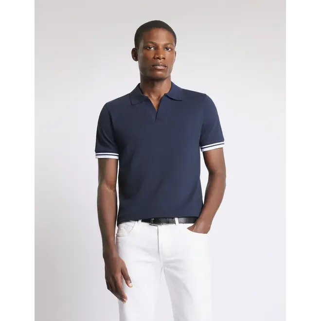 Polo piqué Stretch sans bt Navy FAY