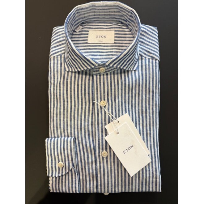 Chemise bleue lignes foncée