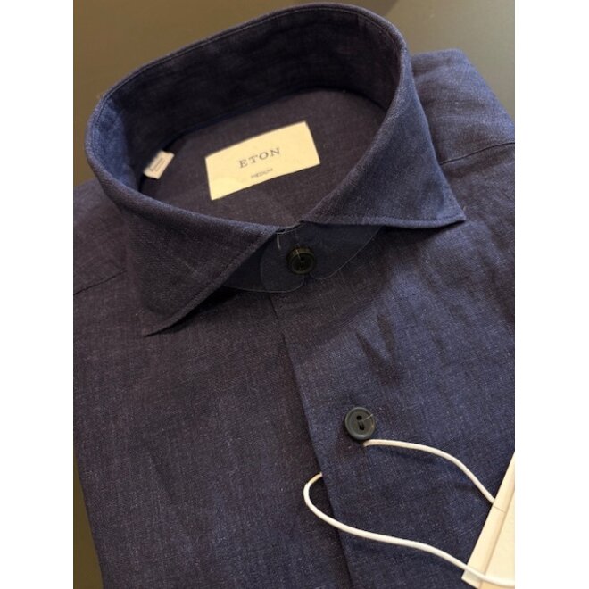 Chemise en lin Bleu foncée